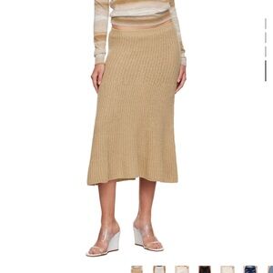 Gimaguas beige isola knit midi skirt